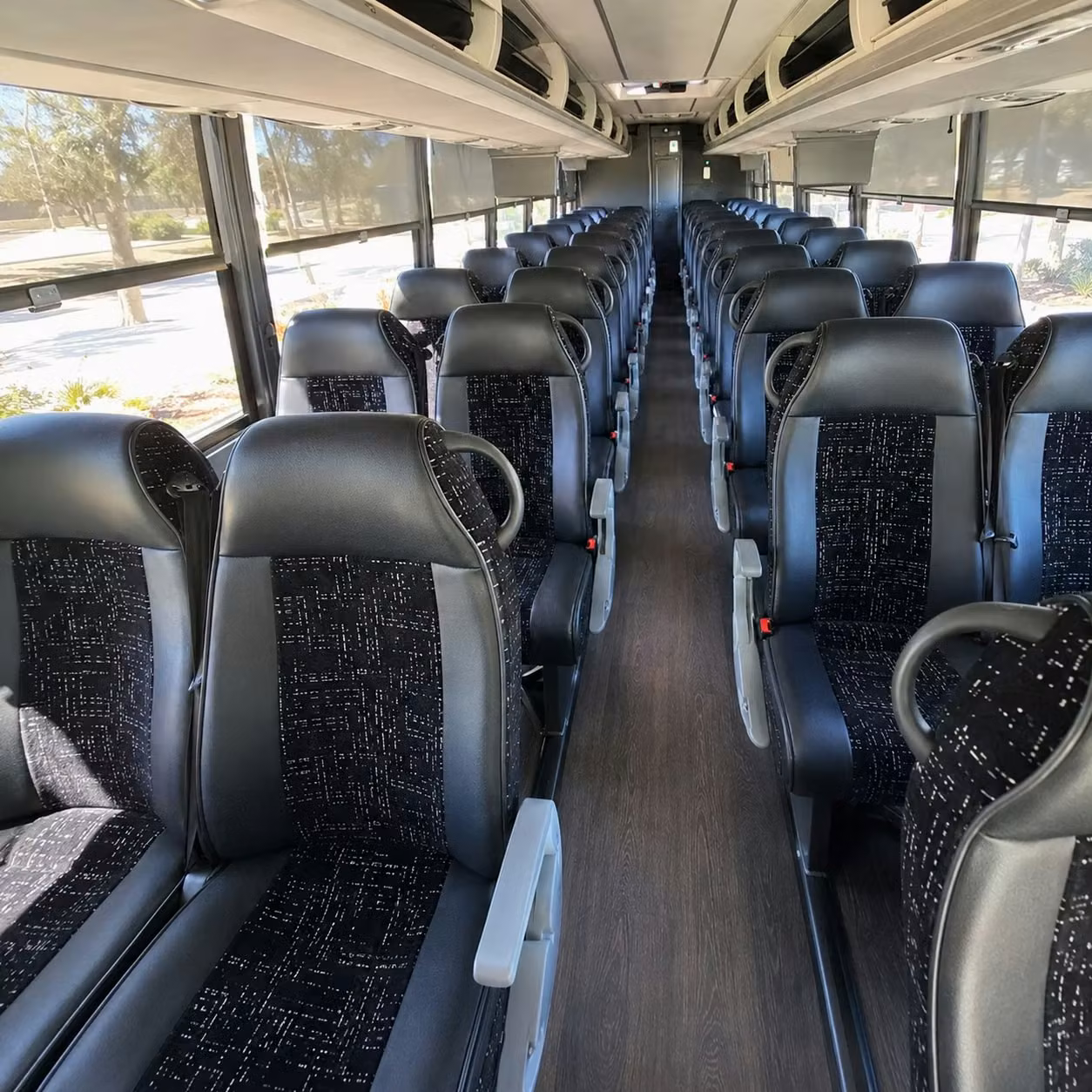 56 passenger charter bus inside